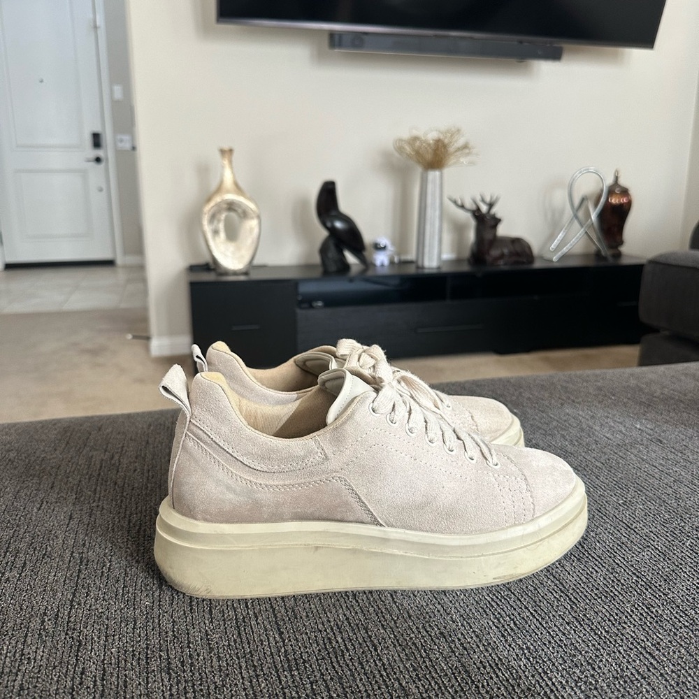 Beige Suede Sneakers